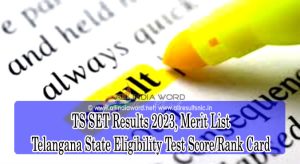 TS SET Results 2023 Telangana